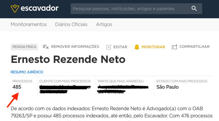 Advogado online - número de processos